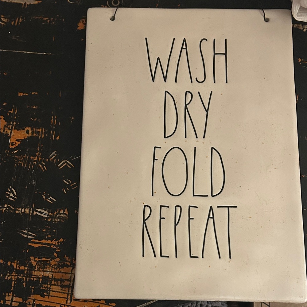Rae Dunn Cream Laundry Sign
